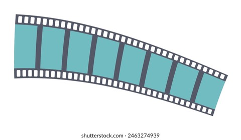 Movie strip in flat design. Retro filmstrip, negative photography frames. Vector illustration isolated.