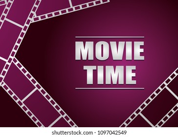 movie strip on pink background vector background