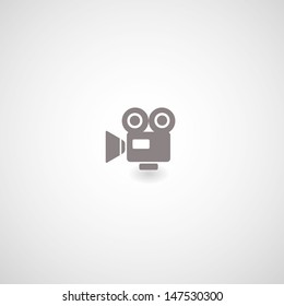 movie symbol on gray background