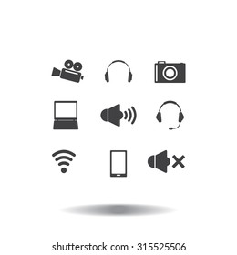 Movie symbols vector set
