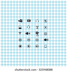 Movie symbols vector set