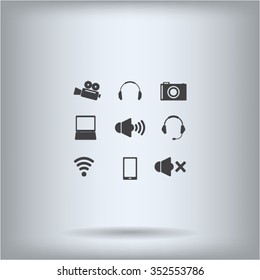 Movie symbols vector set