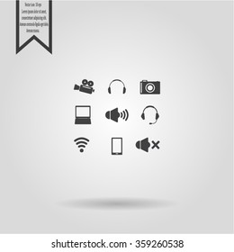 Movie symbols vector set