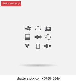Movie symbols vector set