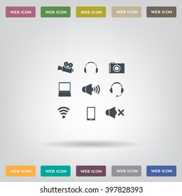 Movie symbols vector set
