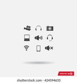 Movie symbols vector set