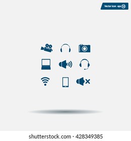 Movie symbols vector set