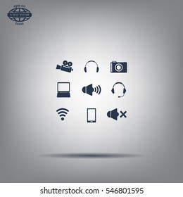 Movie symbols vector set