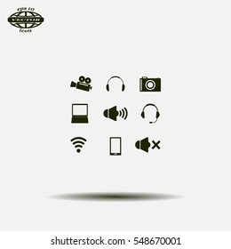 Movie symbols vector set