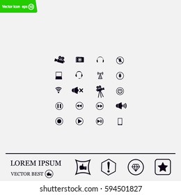Movie symbols vector set