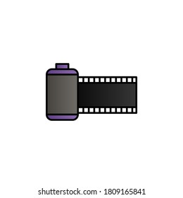 Icono de vector de gradiente de color de cinta de película