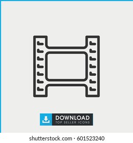 movie tape icon. simple outline movie tape vector icon. on white background.