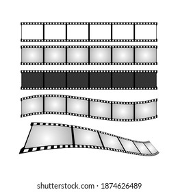 Movie tape set illustration. Cinema poster concept. Banner design for movie theater.