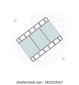Movie tape vector flat illustration on white background