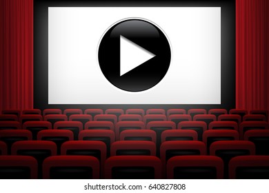 movie theatre background white screen red のベクター画像素材