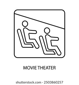 movie theater concept line icon. Simple element illustration. movie theater concept outline symbol design.