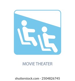 movie theater concept line icon. Simple element illustration. movie theater concept outline symbol design.