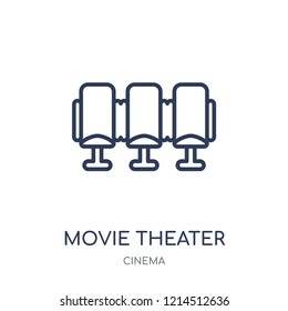 Movie Theater icon. Movie Theater linear symbol design from Cinema collection. Simple outline element vector illustration on white background.
