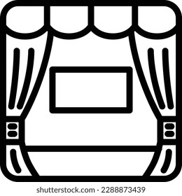 Movie theater line drawing icon illustration