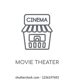 Movie Theater linear icon. Modern outline Movie Theater logo concept on white background from Cinema collection. Suitable for use on web apps, mobile apps and print media.