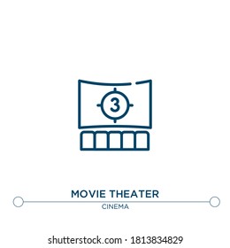 movie theater outline vector icon. simple element illustration. movie theater outline icon from editable cinema concept. can be used for web and mobile
