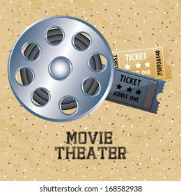 movie theater over vintage background vector illustration