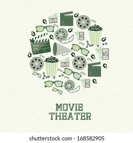 movie theater over white background vector illustration