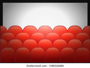 Movie theater with red seats.