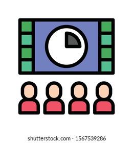 movie theater related to cinema and art or craft in filed style