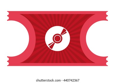 movie ticket cd icon , vector illustration