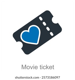 Movie Ticket and cinema icon concept