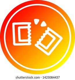 movie ticket circular icon with warm gradient finish