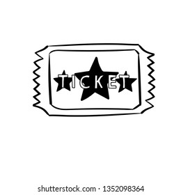 movie ticket doodle vector