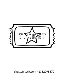 movie ticket doodle vector