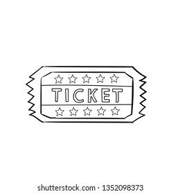 movie ticket doodle vector