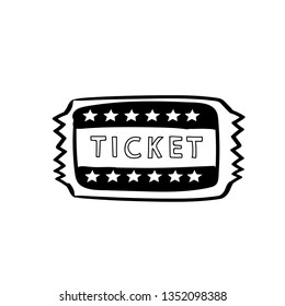 movie ticket doodle vector