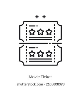 Movie Ticket icon. Outline style icon design isolated on white background