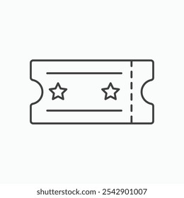 Movie ticket icon set vector in black and white colors