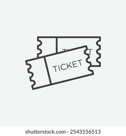 Movie ticket icon set. vector illustration.