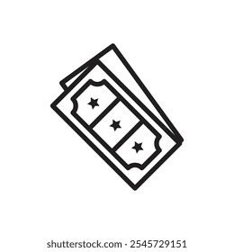 Movie ticket icon Simple thin outline