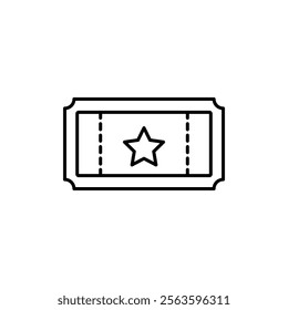 Movie ticket icon Simple thin line flat symbol