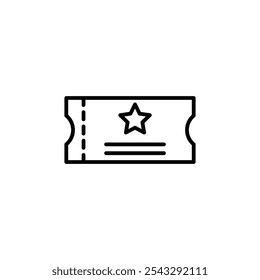 Movie ticket icon symbol collection on white background.
