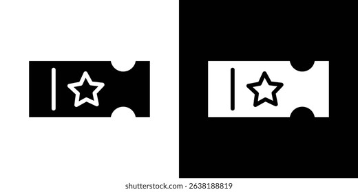 Movie ticket icon Vector in flat style. Collection silhouettes
