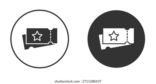 Movie ticket icons concept in solid versions. Flat design style.