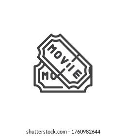 Movie ticket line icon. linear style sign for mobile concept and web design. Movie coupon ticket outline vector icon. Symbol, logo illustration. Vector graphics