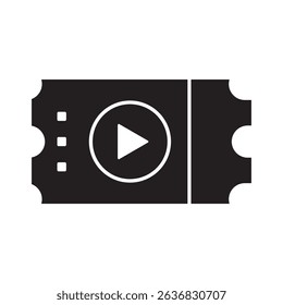 Movie Ticket logo icon illustration flat