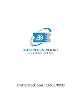 movie ticket logo icon template design - vector