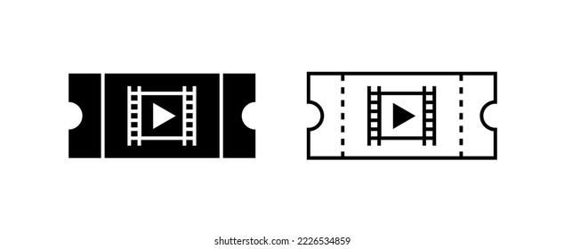 Movie ticket vector design template. Cinema entertainment paper symbol. 