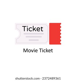 Movie Ticket vector Flat Icon Design illustration. Symbol on White background EPS 10 File 