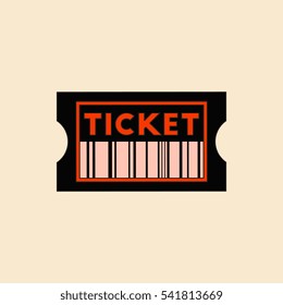 movie ticket Vector illustration in flat style cinema ticket with barcode